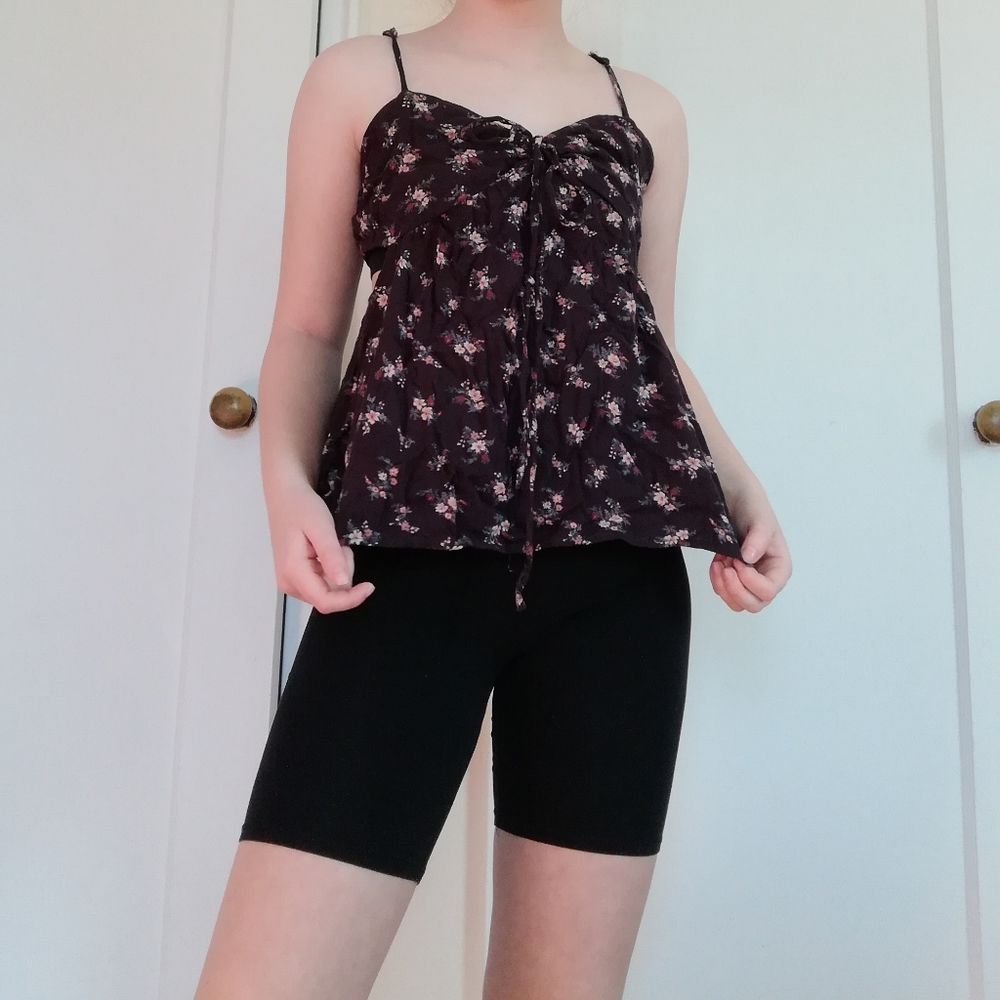 American eagle floral spaghetti strap blouse S